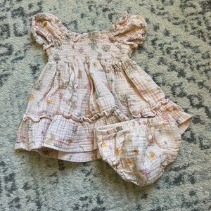 Tullabee pink gauze bunny dress size 3-6 months